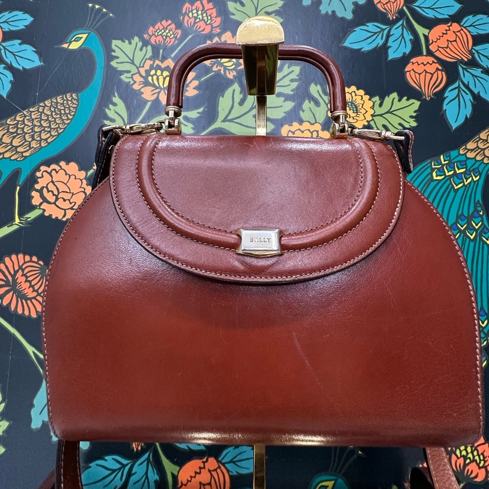 Bally Vintage Structured Leather Top-Handle Bag with Crossbody Strap - Picture 2 of 9